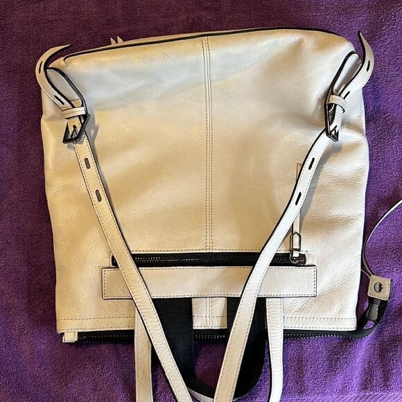 Botkier backpack white leather silver colored studs lots of zippered pockets EUC - Picture 12 of 16